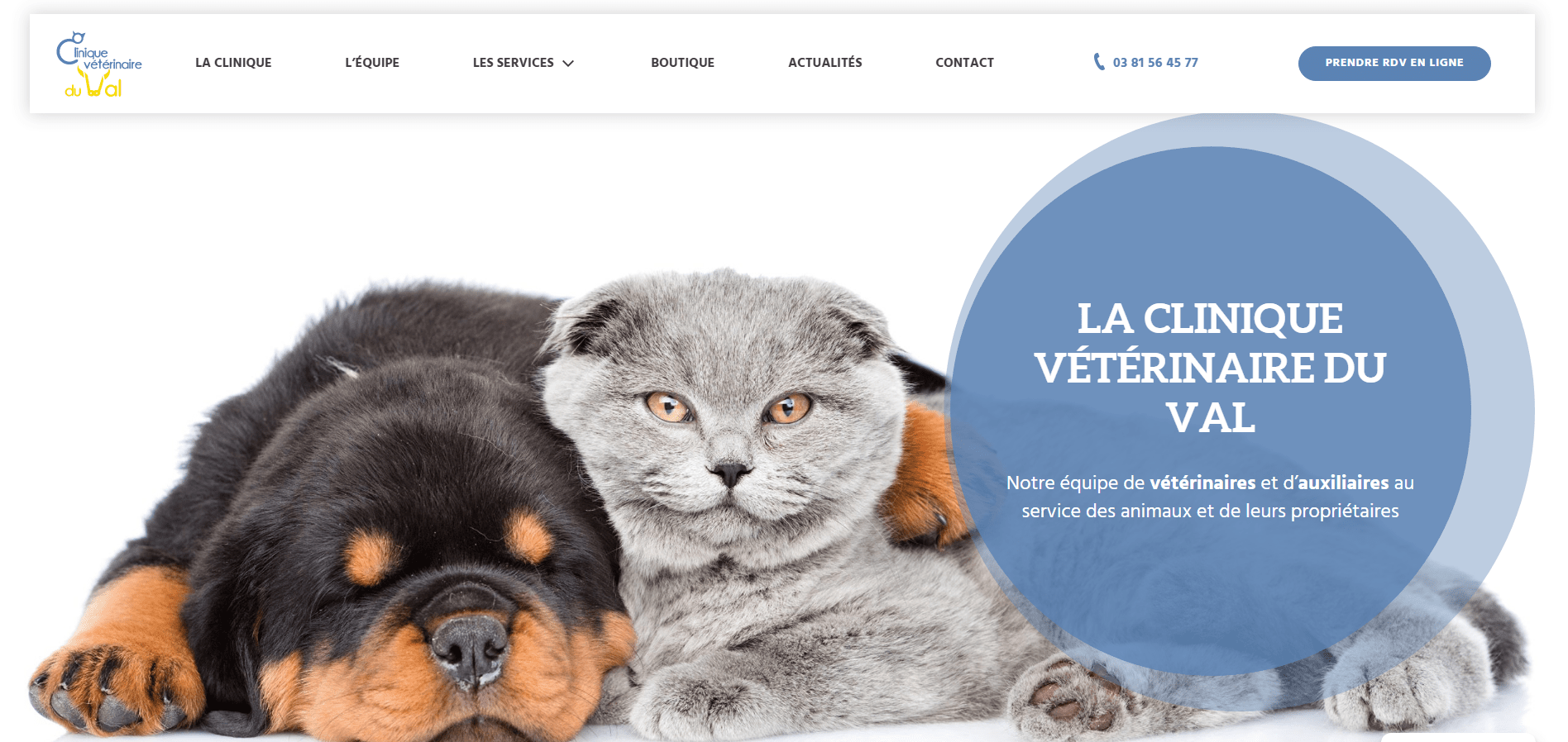 Nouveau site La clinique vétérinaire du val